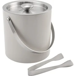 Ishink med lock och tång, rostfritt stål 2,5 liter