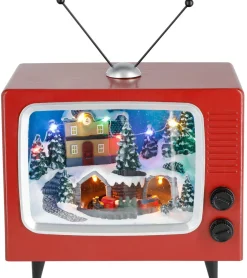 Julby tv med belysning och musik