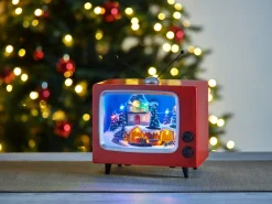 Julby tv med belysning och musik