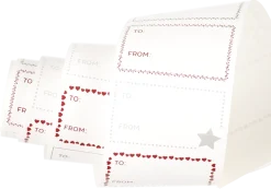 Juletiketter på rulle, 25-pack