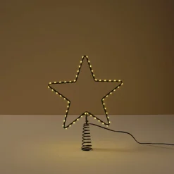 Julgransstjärna med belysning metall svart 20 cm Northlight