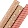 Julpapper kraftpapper julmotiv 70 cm x 6 m, 3-pack