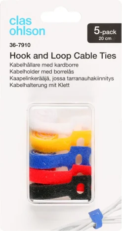 Kabelhållare med kardborre 5-pack