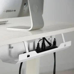 Kabelhållare skrivbord, kabelgömma metall, vit, 60 cm