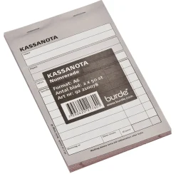 Kassanota A6 med kopia