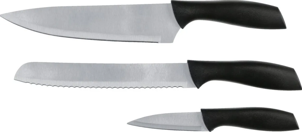 Knivset 3-pack, kockkniv, brödkniv och skalkniv