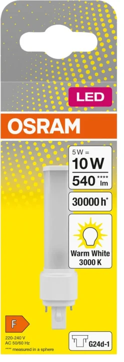 Kompaktlysrör LED G24D-1 5 W D10 Osram Dulux