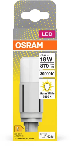 Kompaktlysrör LED G24d 7,5 W varmvit, Osram