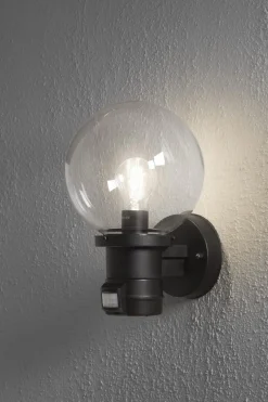 Konstsmide Nemi vägglampa utomhus rörelsesensor klot
