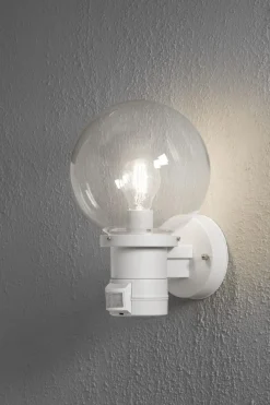 Konstsmide Nemi vägglampa utomhus rörelsesensor klot
