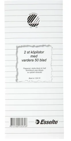 Köplistor Esselte, 2-pack