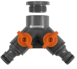 Krankoppling 2-vägs med adapter Gardena, 1/2"-3/4"