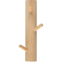 Kroklist Vertikal, trä, hängare med 3 krokar, 24 cm
