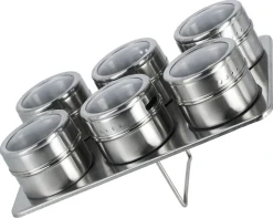 Kryddburkar med magnetiskt ställ, 6-pack