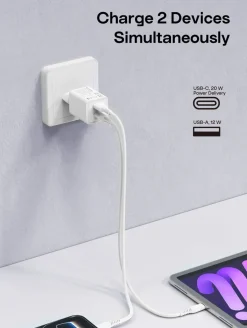 Laddare USB-C och USB-A GaN, 32 W