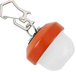 Laddbar campinglampa med krok och kapsylöppnare