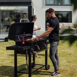 Landmann XXL stor kolgrill med lock och kolgrillsvagn