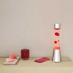 Lavalampa LED röd retro, 33 cm