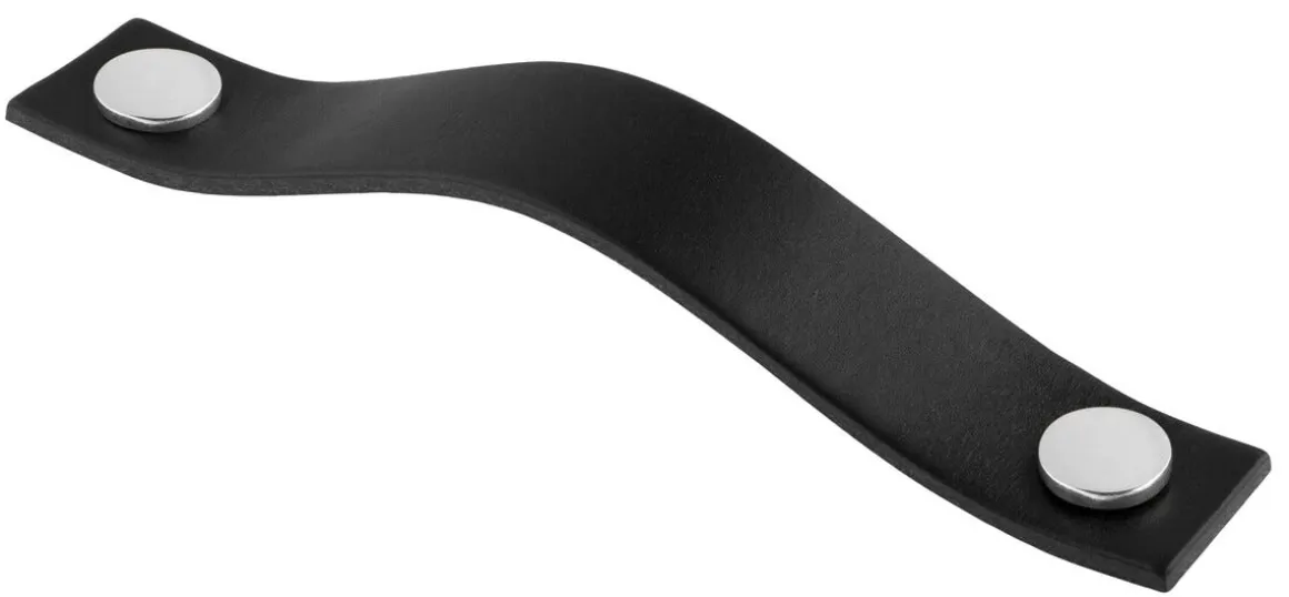 Läderhandtag Levanto svart, 158 mm