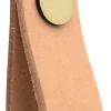 Läderknopp Ari natur, 65 mm