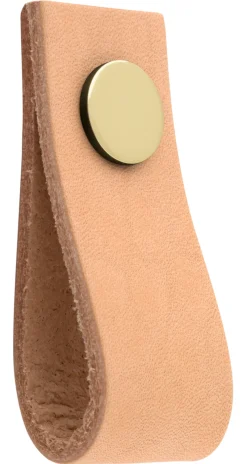 Läderknopp Ari natur, 65 mm
