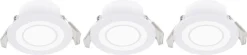LED-downlights infällda 230 V vit, 3-pack