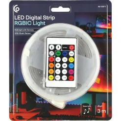 LED-list RGBIC med fjärrkontroll och musikstyrning