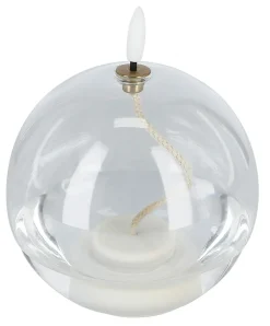 LED-ljus i form av en oljelampa, transparent glas