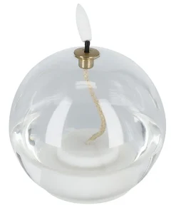 LED-ljus i form av en oljelampa, transparent glas
