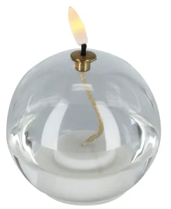 LED-ljus i form av en oljelampa, transparent glas