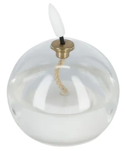 LED-ljus i form av en oljelampa, transparent glas