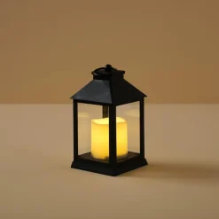 LED-ljuslykta med timer, inomhus och utomhus, svart