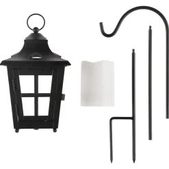 LED-lykta med timer och skymningsrelä, batteri