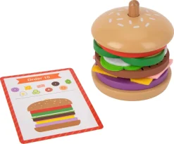 Lekset hamburgare i trä, 15 delar, från 3 år