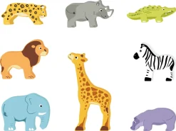 Lekset safaridjur i trä med hylla, från 3 år