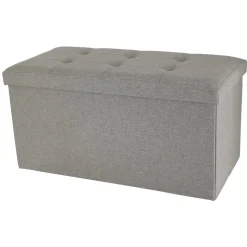 Låg sittbänk med förvaring, inomhus, beige, 76 x 38 x 38 cm