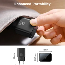 Lightning till USB-C laddare 20 W med kabel, 1 m, svart
