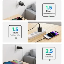 Lightning till USB-C laddare 20 W med kabel, 1 m, svart
