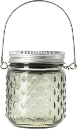 Liten ljuslykta solcell glas hängande, 8 cm
