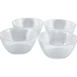 Liten plastskål transparent 15 cm, 4-pack