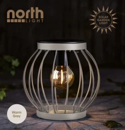 Liten solcellslykta metall Northlight, 15,5 x 16 cm