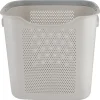 Liten tvättkorg plast, med handtag, beige och grå