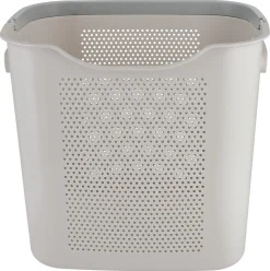 Liten tvättkorg plast, med handtag, beige och grå