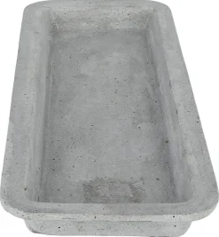 Ljusfat, avlångt för blockljus, betong, 35 cm