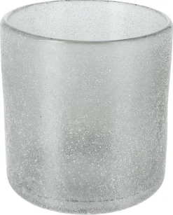 Ljuslykta i frostat glas, grå