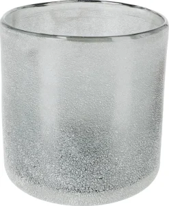 Ljuslykta i frostat glas, grå