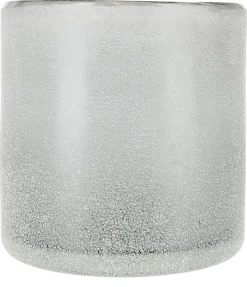 Ljuslykta i frostat glas, grå