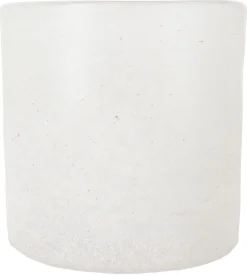 Ljuslykta i frostat glas, vit
