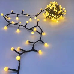 Ljusslinga med LED-bollar, timer, IP44, 10 m