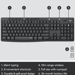 Logitech MK295 Silent Wireless Combo tangentbord och mus